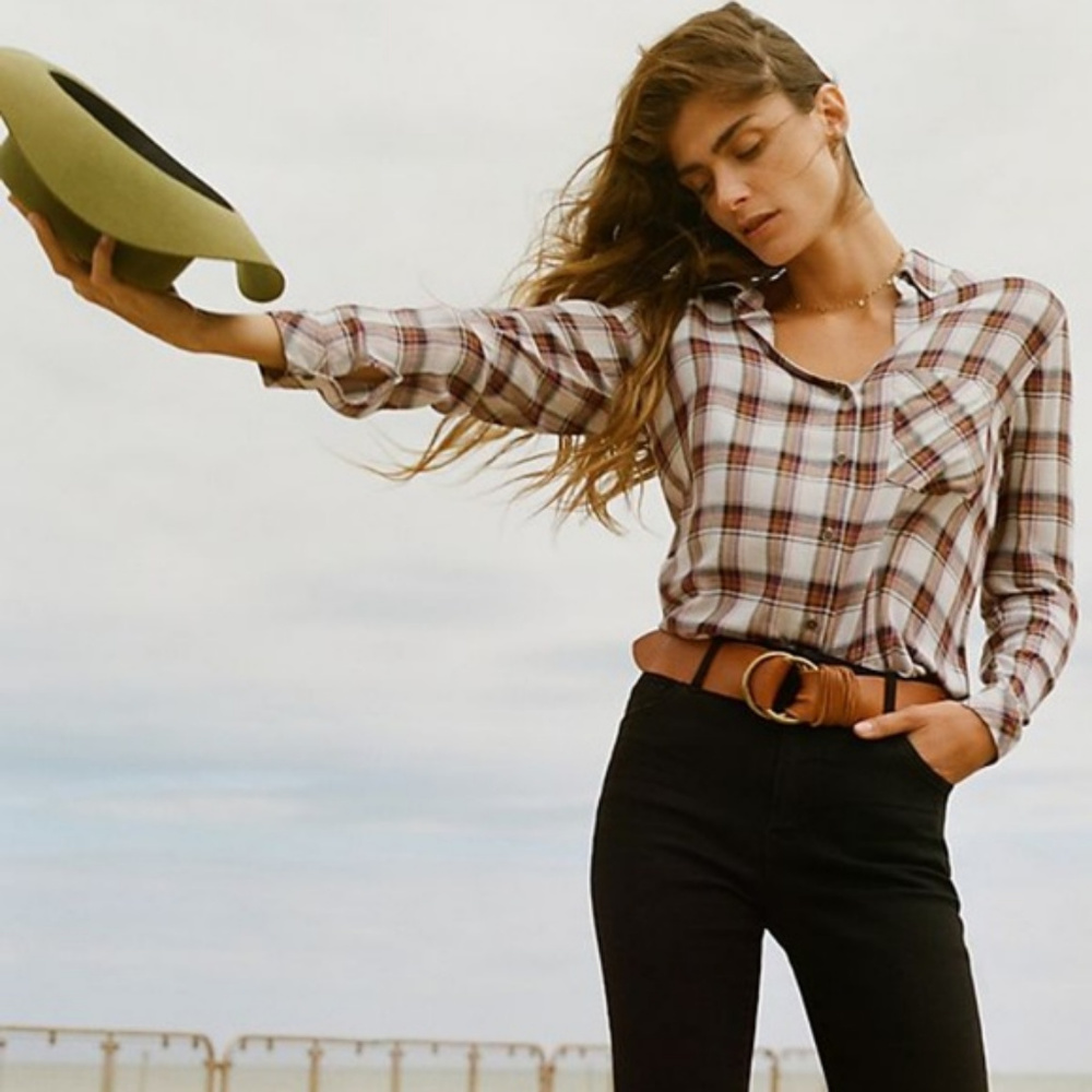 NWT Cloth & Stone Eldorado Plaid Buttondown